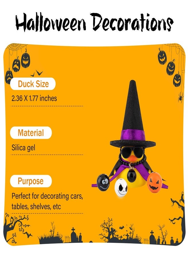 wonuu Halloween Rubber Duck Witch Duck Car Decorations Halloween Accessories Witch Hat Pumpkin Skull and Cloak, Halloween Cloak - Image 3